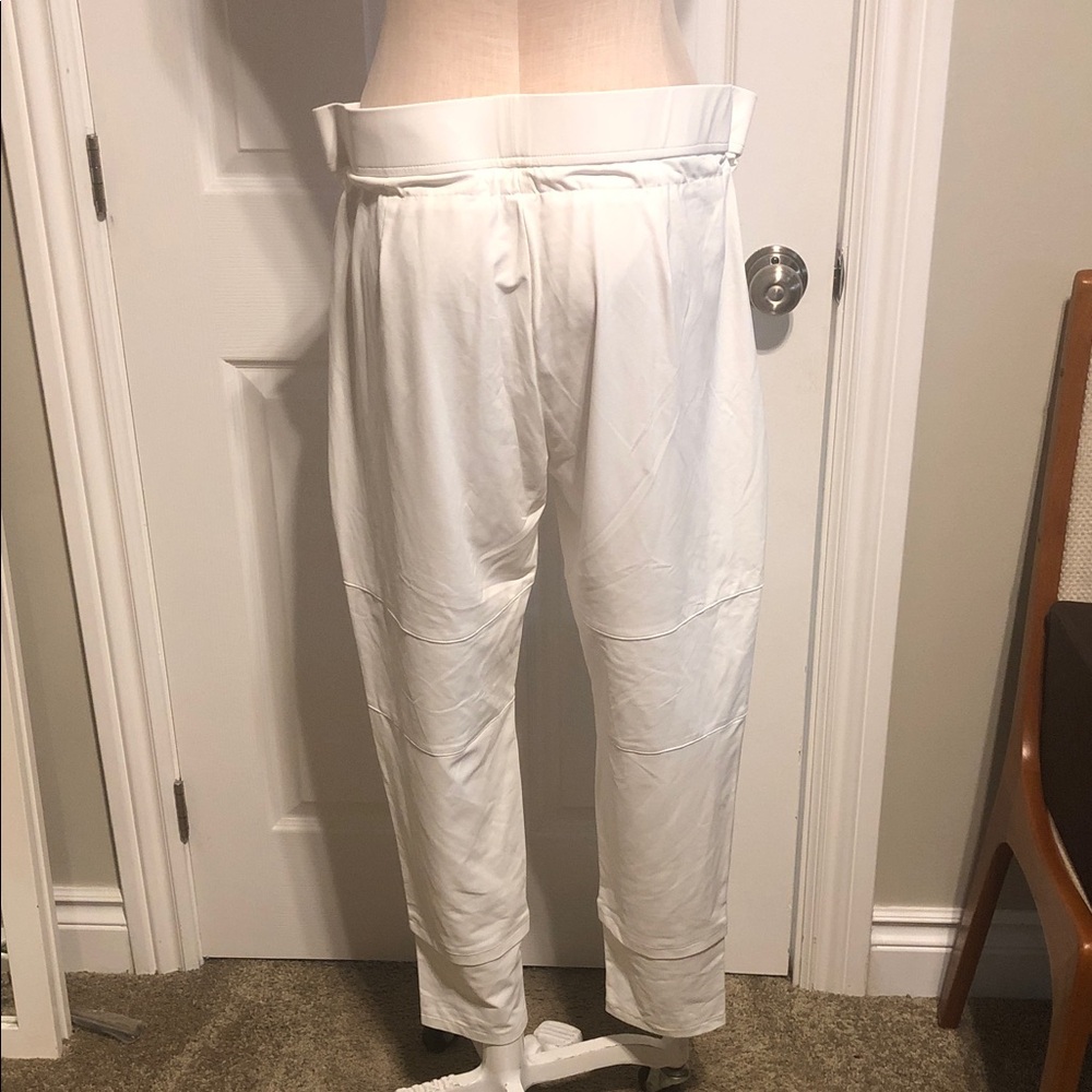 Women's White Drawstring Pants Raffello Rossi - Picture 3 of 6